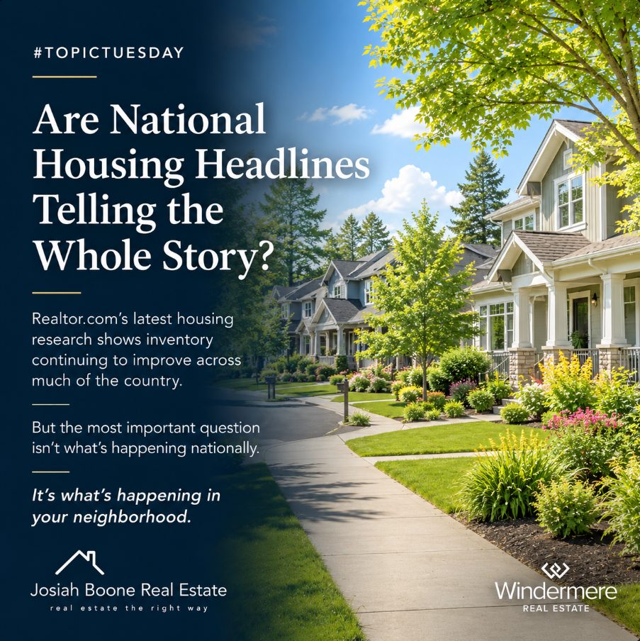 Warm suburban neighborhood representing today's balanced housing market in Spokane and North Idaho.