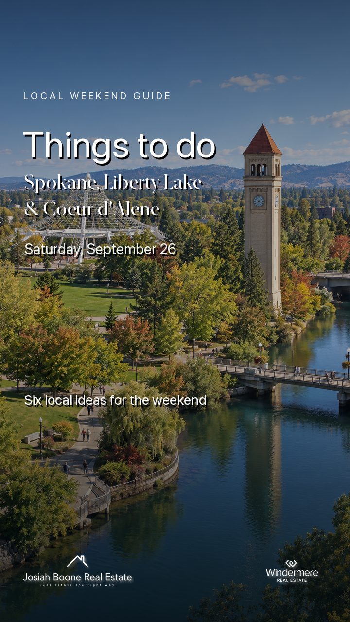 Things to do in Spokane, Liberty Lake and Coeur d'Alene on Saturday, September 26, 2026